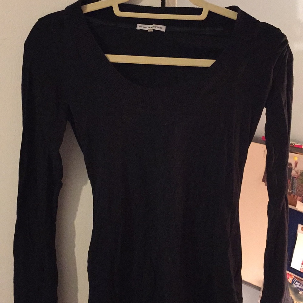 James Peres scoop neck long sleeve soft shirt